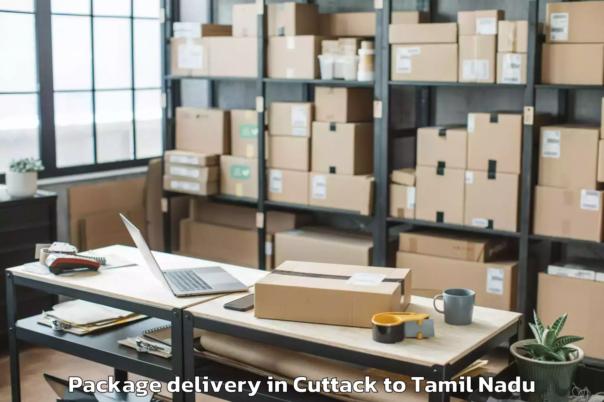 Professional Cuttack to Thanjavur Airport Tjv Package Delivery